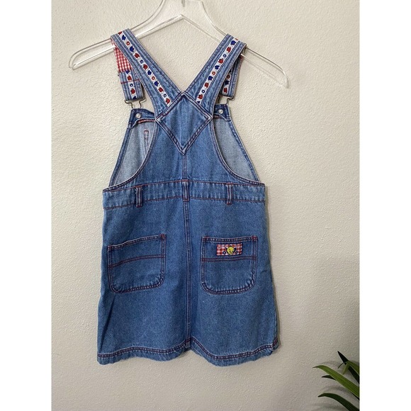 Vintage Looney Tunes Denim Overall Dress Embroidered Tweety Bird size 12 - Picture 2 of 6